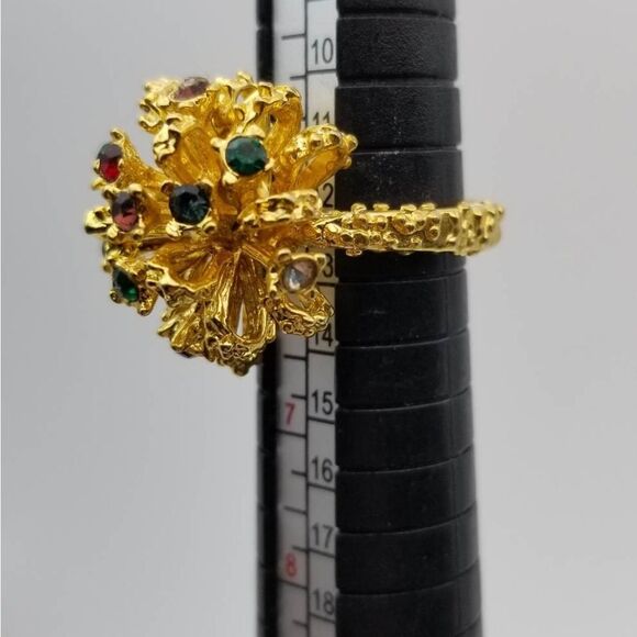 Stunning gold filled estate spiked 3d ring size 6 - Picture 4 of 5